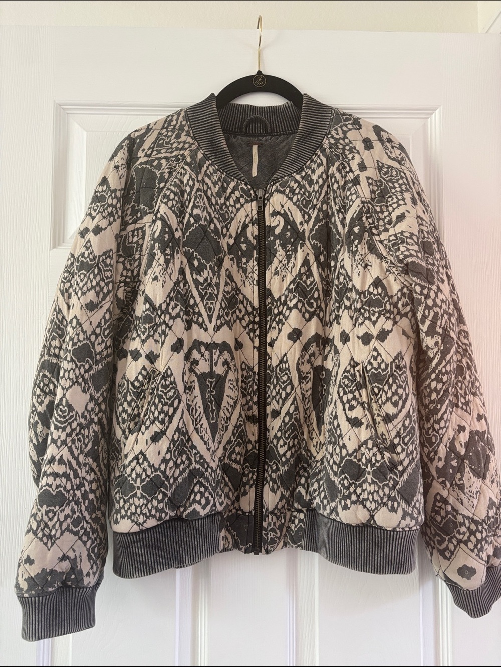 Free People Love Story Quilted Bomber jacket coat